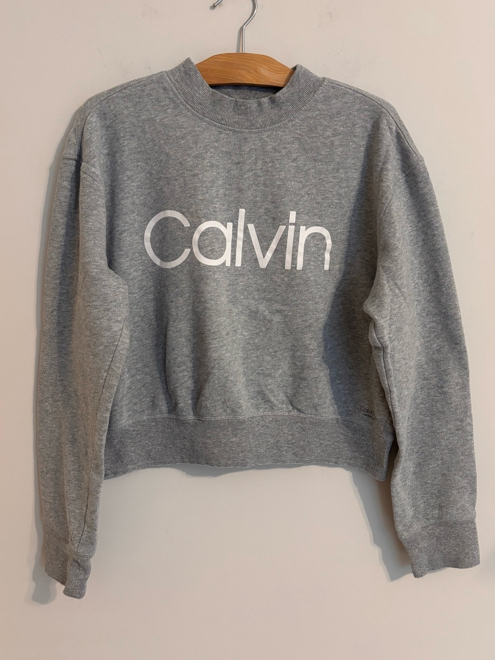 Calvin Klein gray cropped sweatshirt